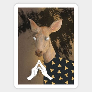 Mythical Deer with hands Sticker